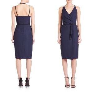 Kempner Womens Navy Blue Sleeveless Wrap Dress